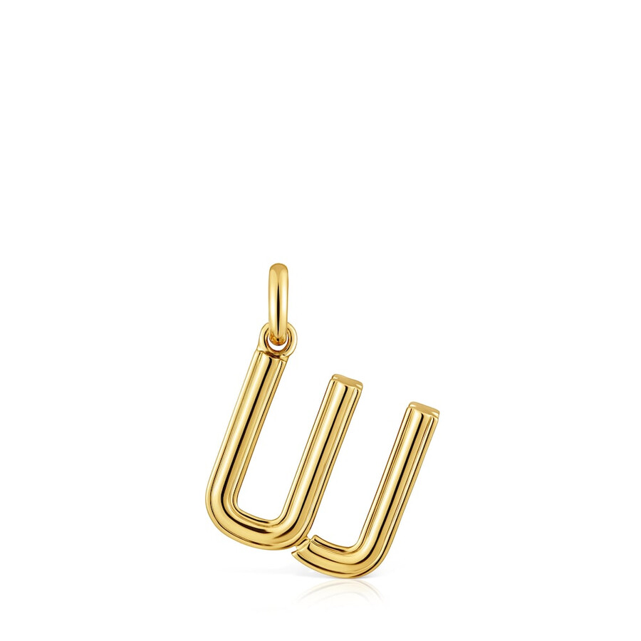 mittlerer anhänger mit dem buchstaben w aus 18-karätigem gold über silber tous alphabet