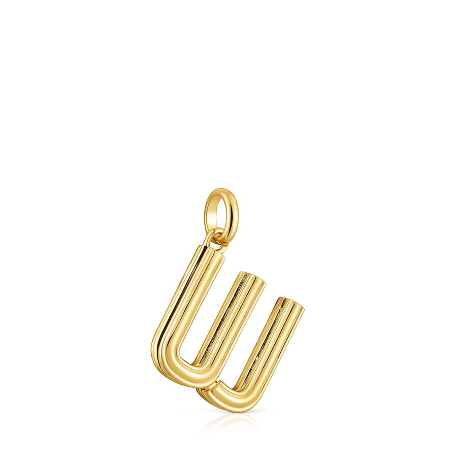 mittlerer anhänger mit dem buchstaben w aus 18-karätigem gold über silber tous alphabet