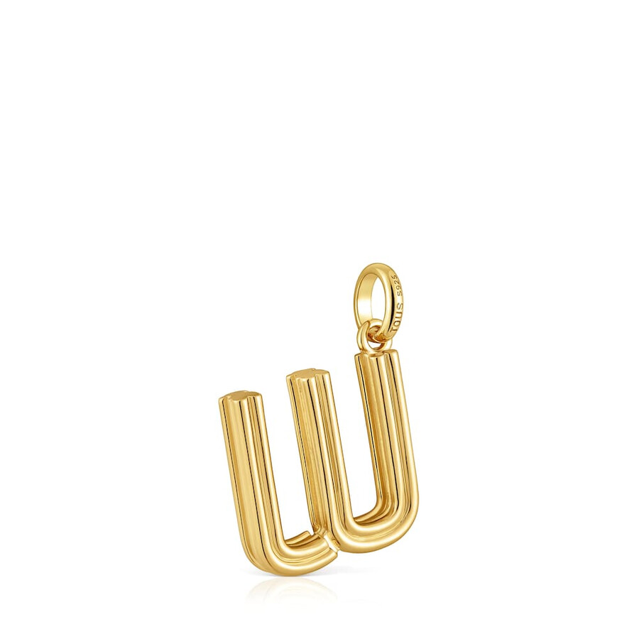 mittlerer anhänger mit dem buchstaben w aus 18-karätigem gold über silber tous alphabet