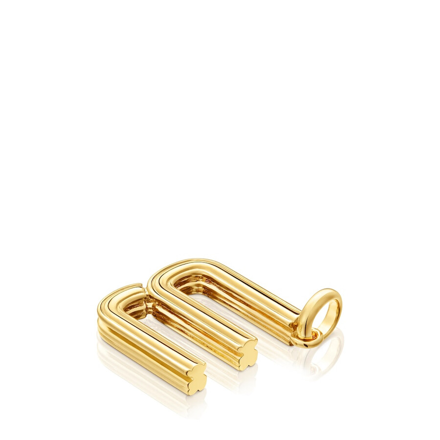 mittlerer anhänger mit dem buchstaben w aus 18-karätigem gold über silber tous alphabet