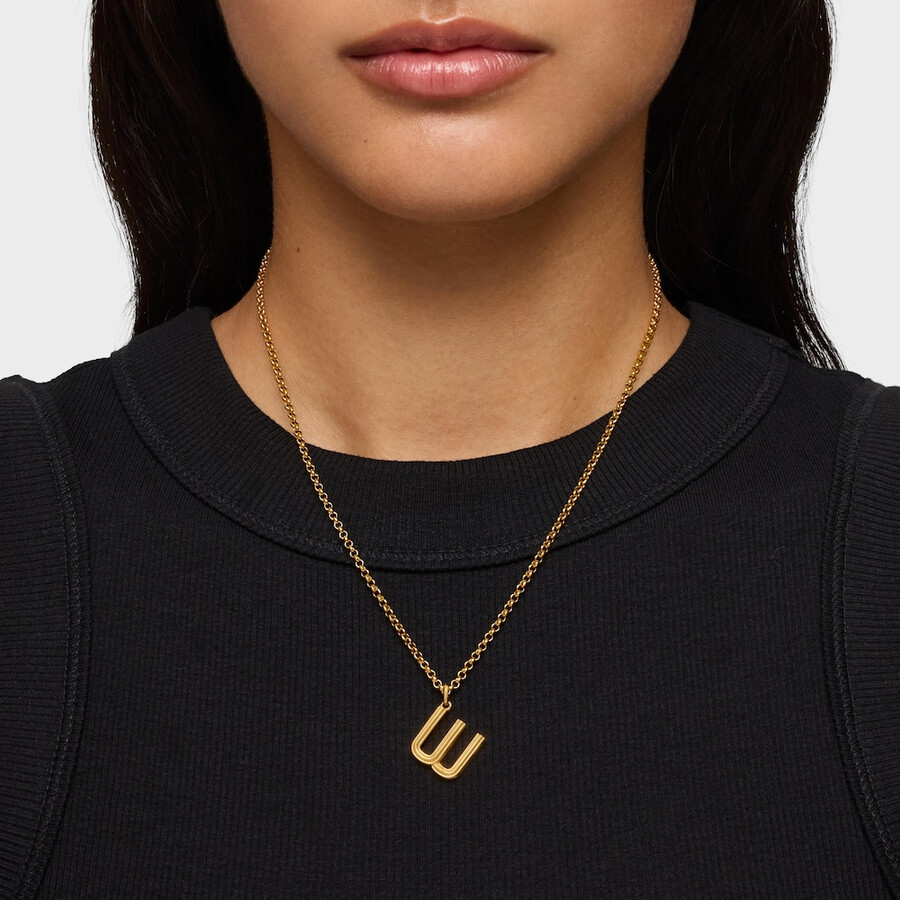 mittlerer anhänger mit dem buchstaben w aus 18-karätigem gold über silber tous alphabet