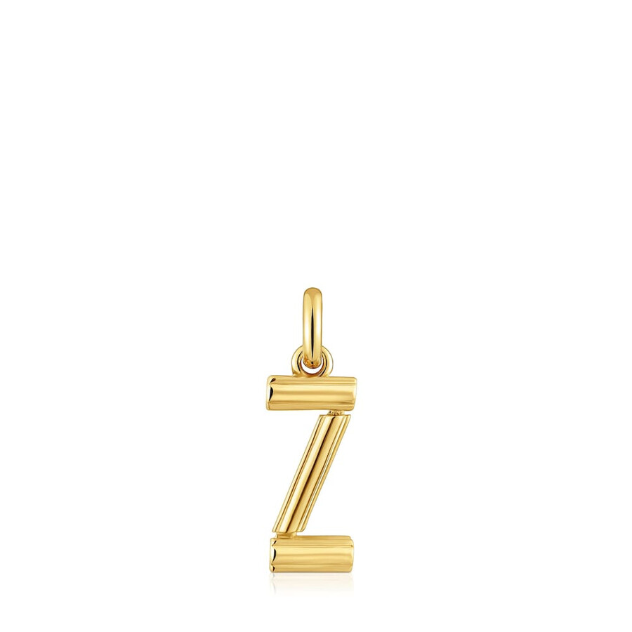 mittlerer anhänger mit dem buchstaben z aus 18-karätigem gold über silber tous alphabet