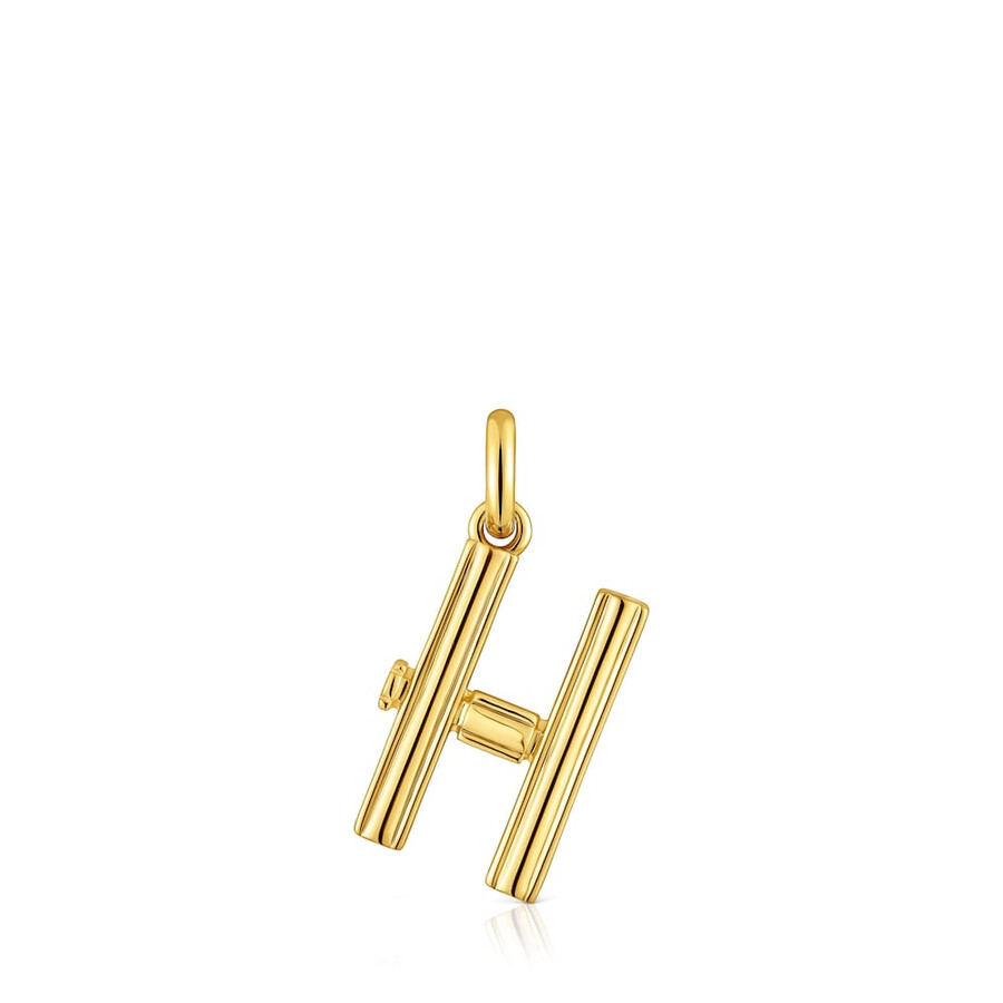 mittlerer anhänger mit dem buchstaben h aus 18-karätigem gold über silber tous alphabet