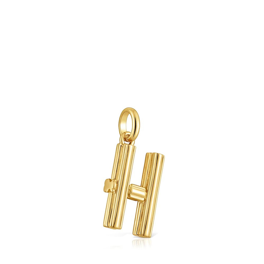mittlerer anhänger mit dem buchstaben h aus 18-karätigem gold über silber tous alphabet