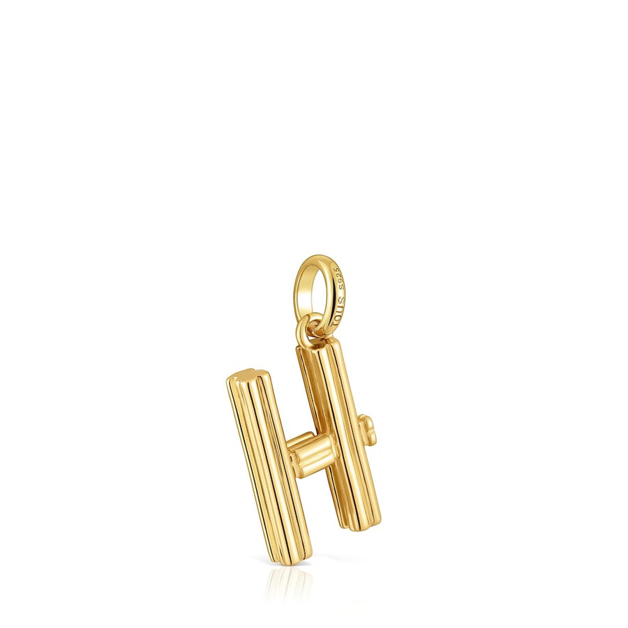 mittlerer anhänger mit dem buchstaben h aus 18-karätigem gold über silber tous alphabet