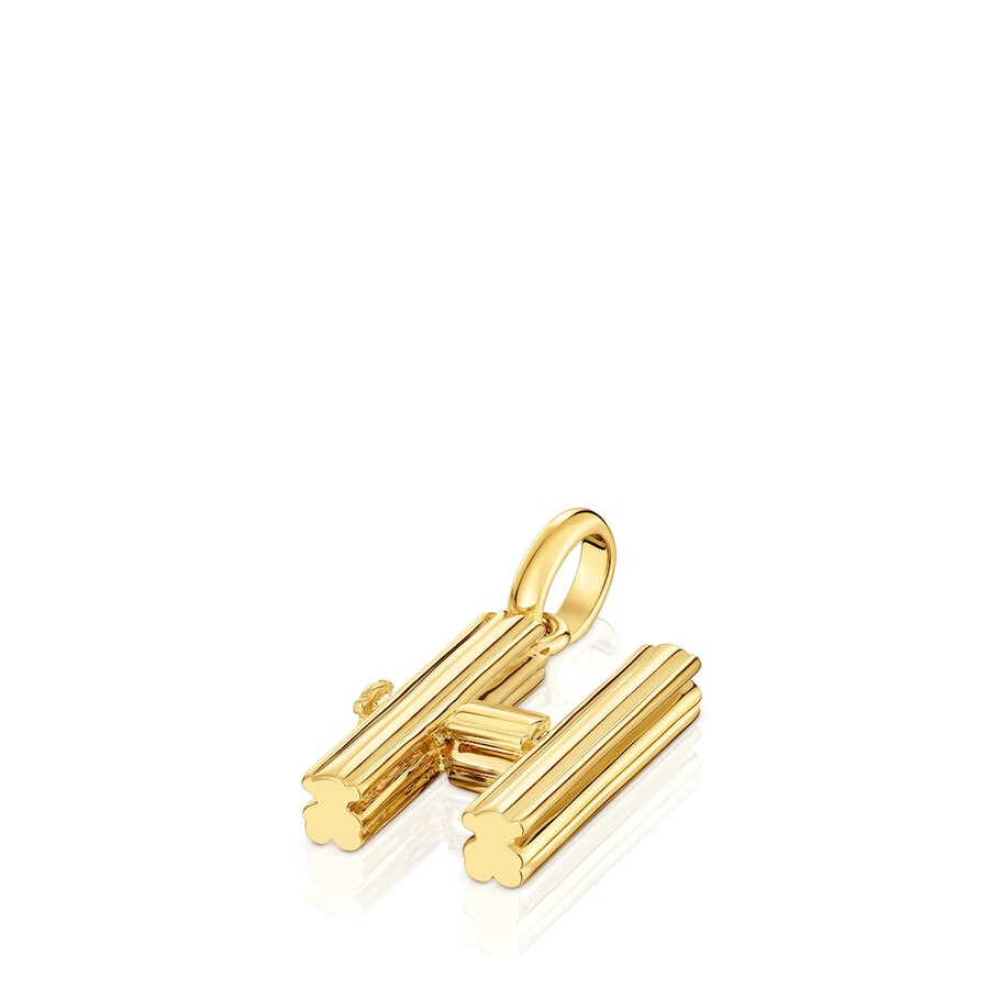 mittlerer anhänger mit dem buchstaben h aus 18-karätigem gold über silber tous alphabet