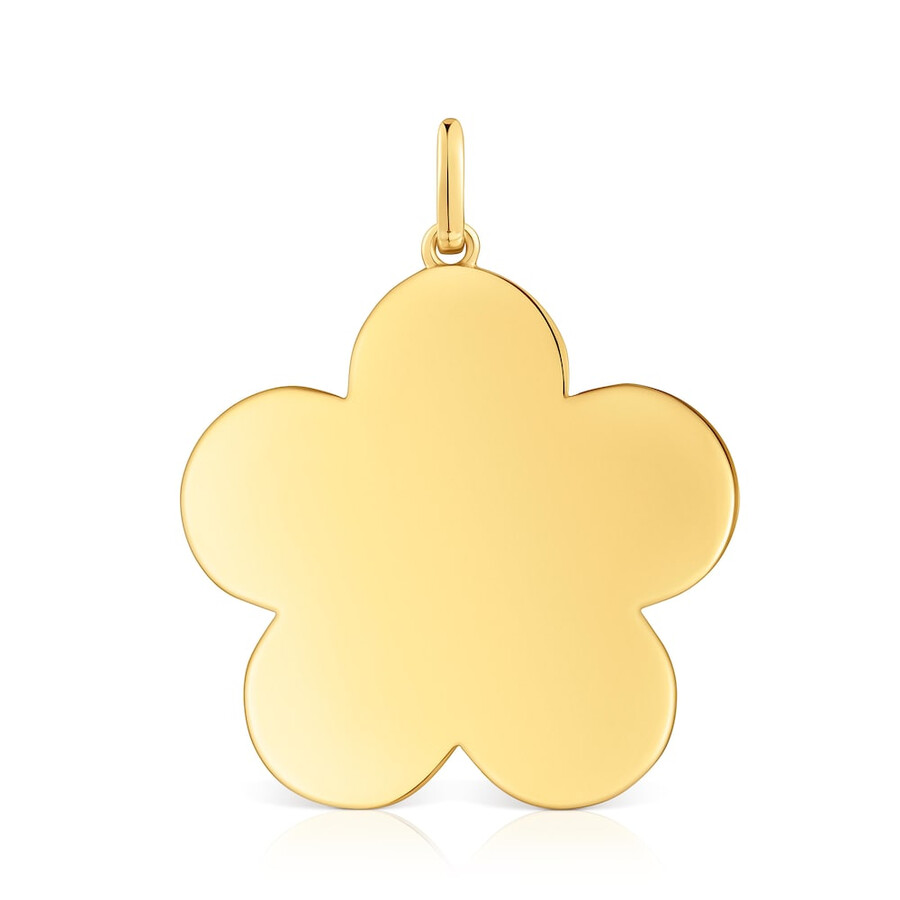 mittelgroßer 27-mm-blumenanhänger aus 18-karätiger vergoldung auf silber sweet dolls