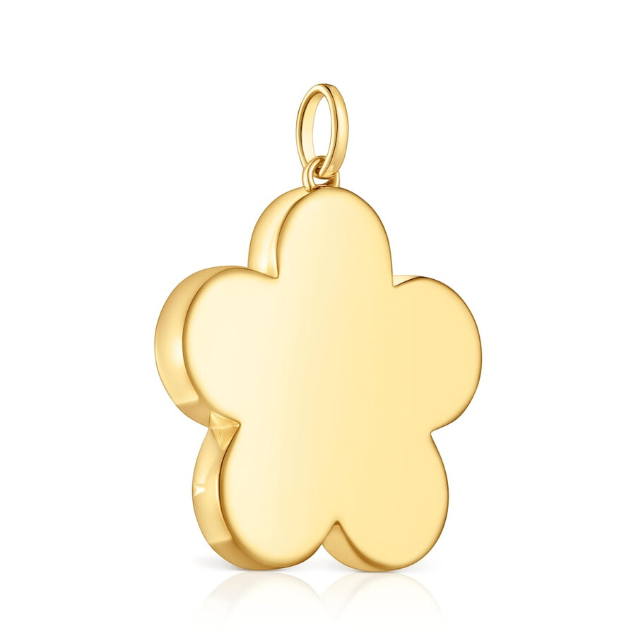 mittelgroßer 27-mm-blumenanhänger aus 18-karätiger vergoldung auf silber sweet dolls