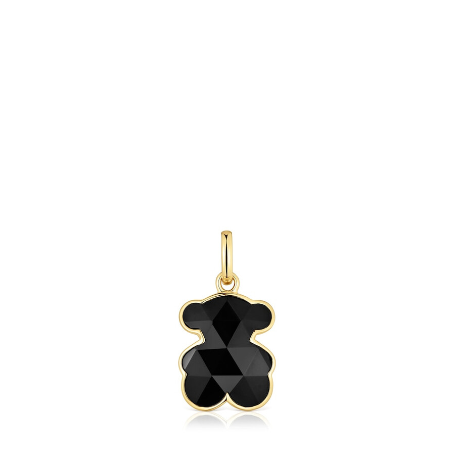 kleiner bärenanhänger aus 18-karätigem gold auf silber mit onyx-bärenmotiv tous icon color