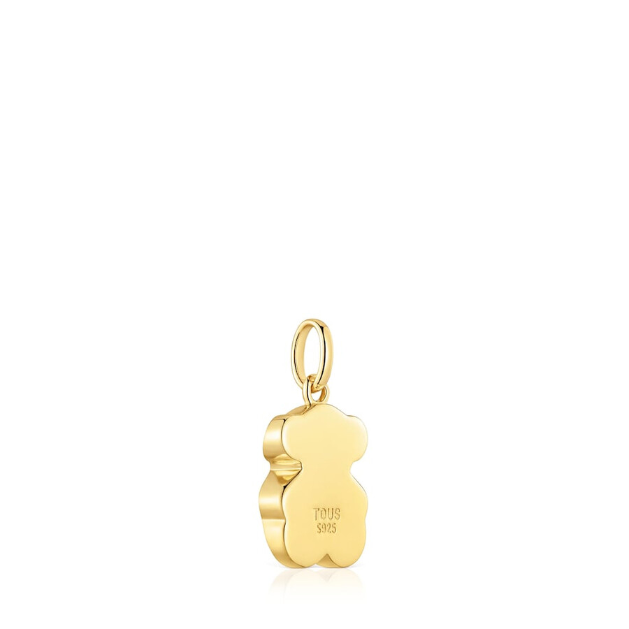 kleiner bärenanhänger aus 18-karätigem gold auf silber mit onyx-bärenmotiv tous icon color