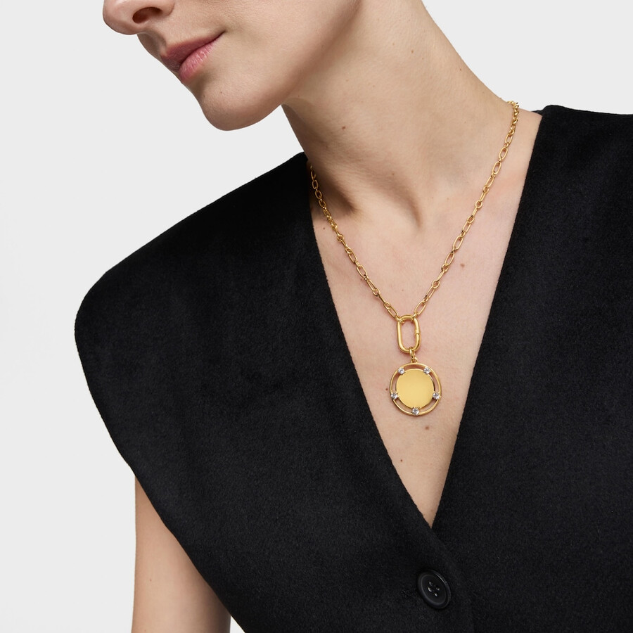 medaillon-anhänger aus 18-karätigem gold über silber mit topasen von tous basics