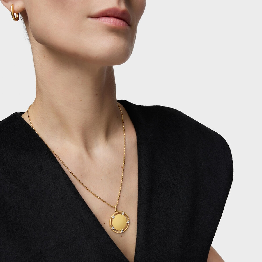 medaillon-anhänger aus 18-karätigem gold über silber mit topasen von tous basics