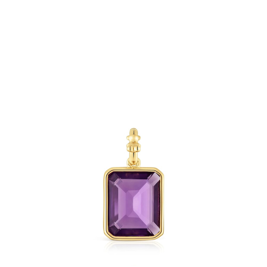 kleiner anhänger aus 18-karätigem gold auf silber mit amethyst-medaillons
