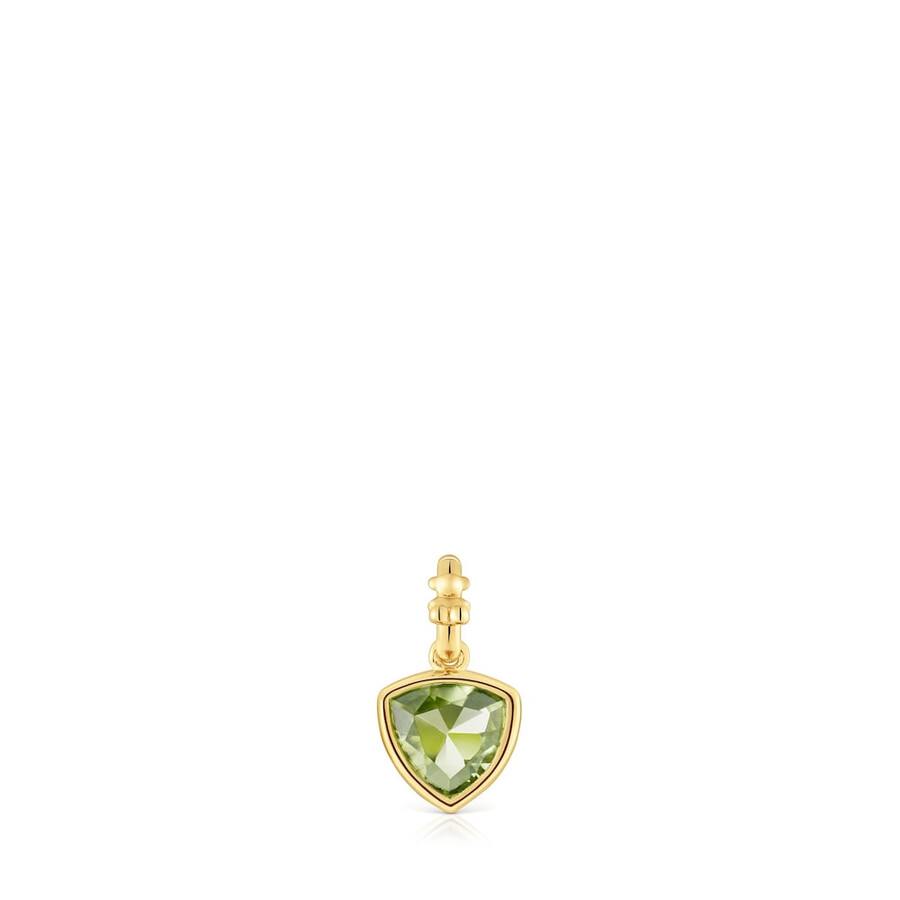 kleiner anhänger aus 18-karätigem gold auf silber mit peridot-medaillons
