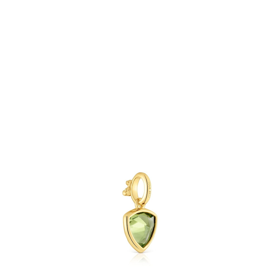kleiner anhänger aus 18-karätigem gold auf silber mit peridot-medaillons