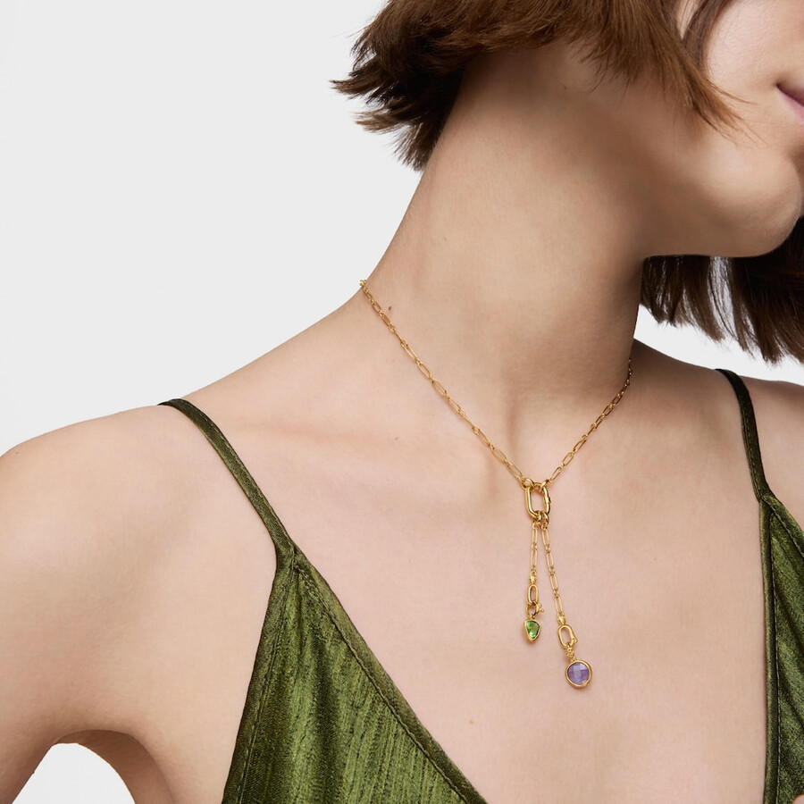 kleiner anhänger aus 18-karätigem gold auf silber mit peridot-medaillons
