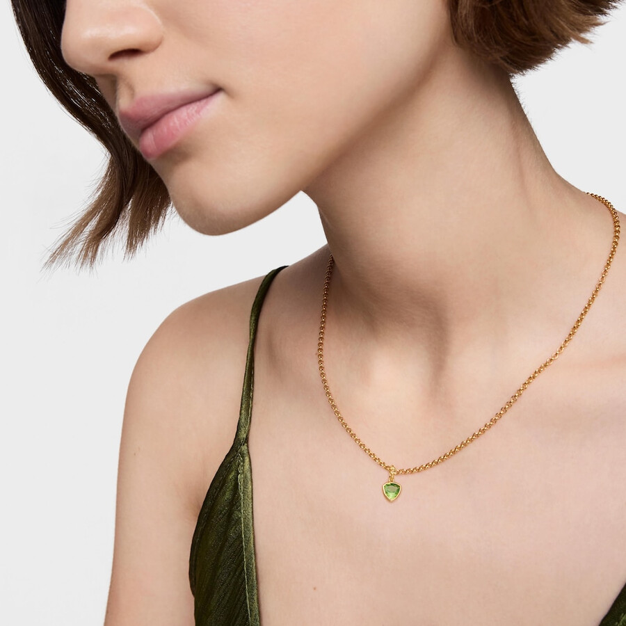 kleiner anhänger aus 18-karätigem gold auf silber mit peridot-medaillons