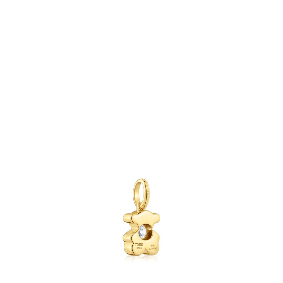 goldener bärenanhänger mit im labor gezüchtetem diamanten von tous lili