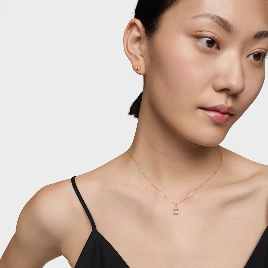 goldener bärenanhänger mit im labor gezüchtetem diamanten von tous lili