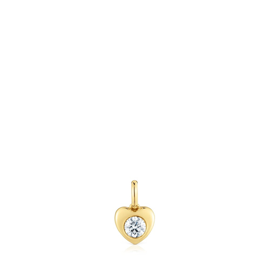 goldener herzanhänger mit im labor gezüchtetem diamanten von tous lili