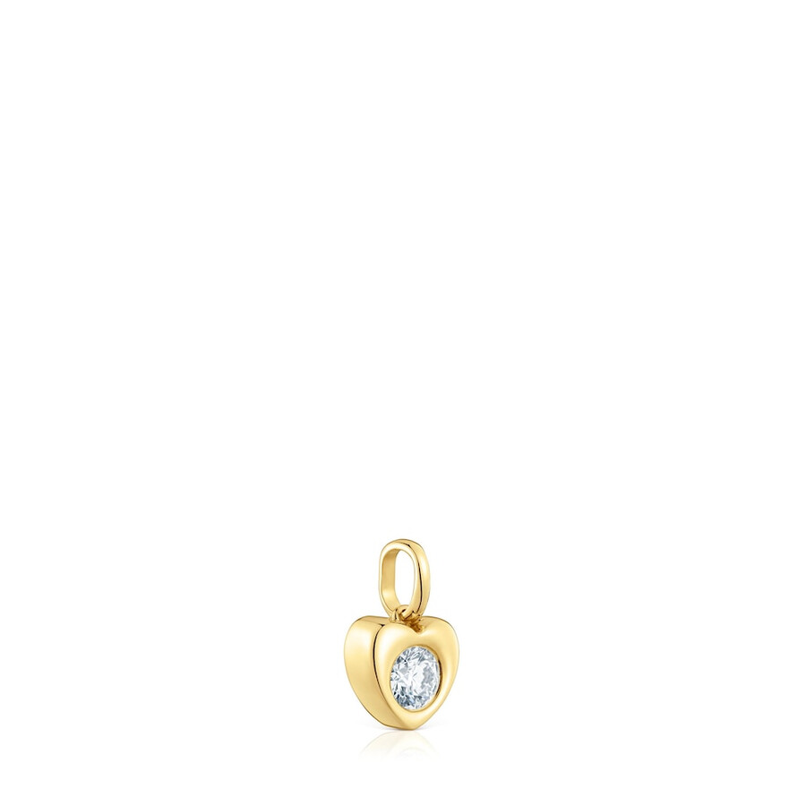 goldener herzanhänger mit im labor gezüchtetem diamanten von tous lili