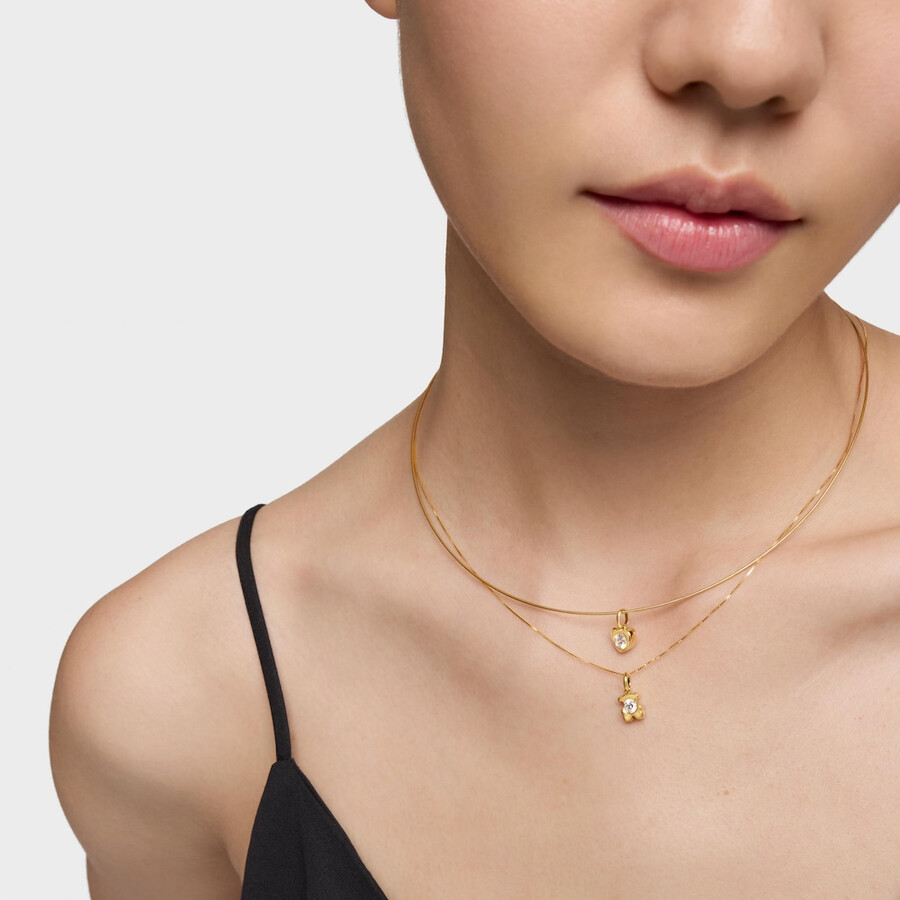goldener herzanhänger mit im labor gezüchtetem diamanten von tous lili