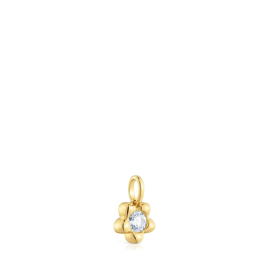 goldener blumenanhänger mit im labor gezüchtetem diamanten von tous lili