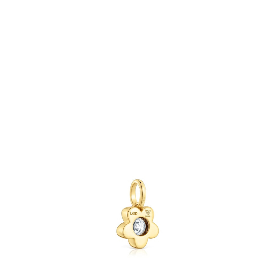 goldener blumenanhänger mit im labor gezüchtetem diamanten von tous lili
