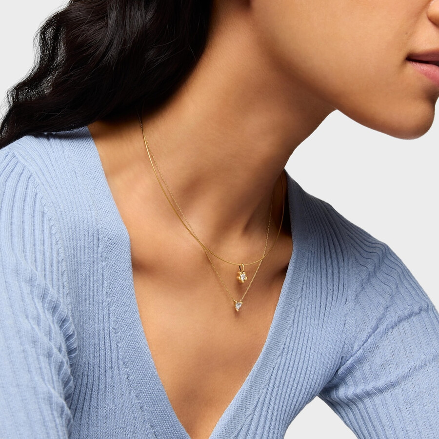 goldener blumenanhänger mit im labor gezüchtetem diamanten von tous lili