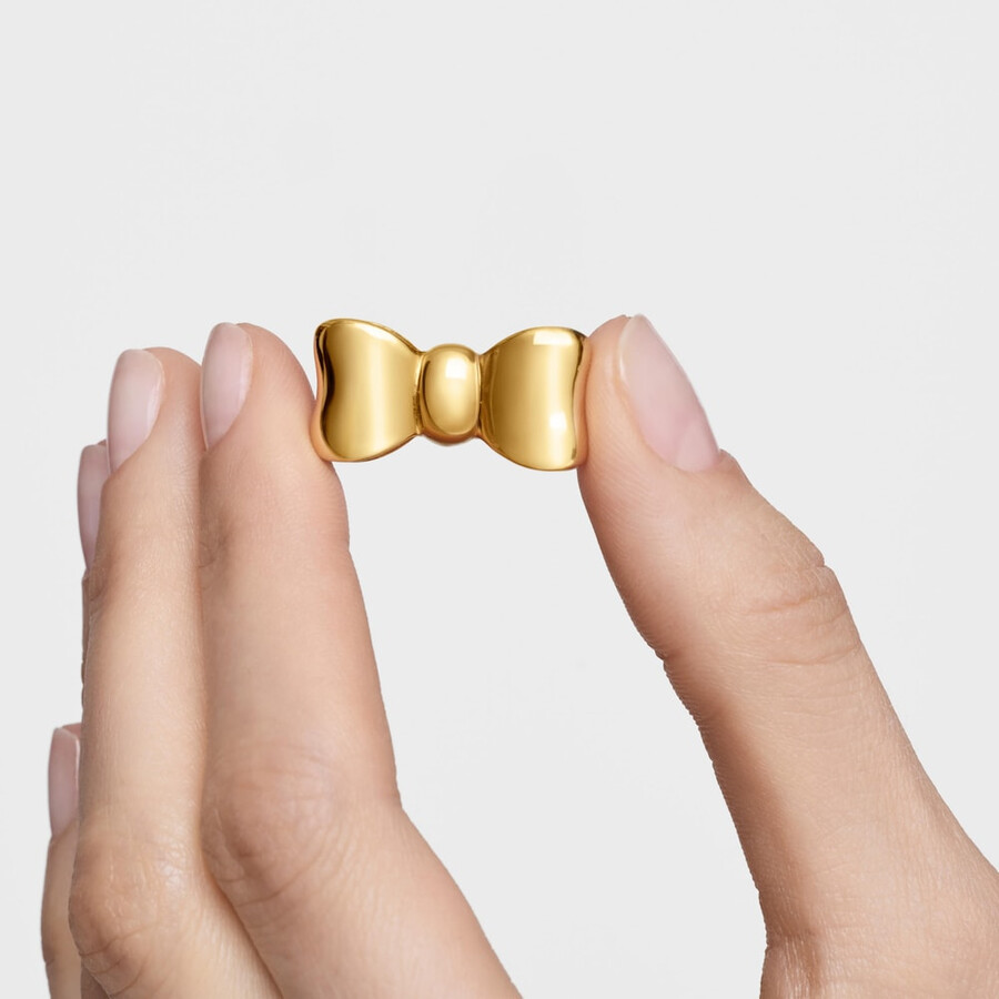 25 mm schleifenanhänger mit 18-karätiger vergoldung auf silbernem tous-band
