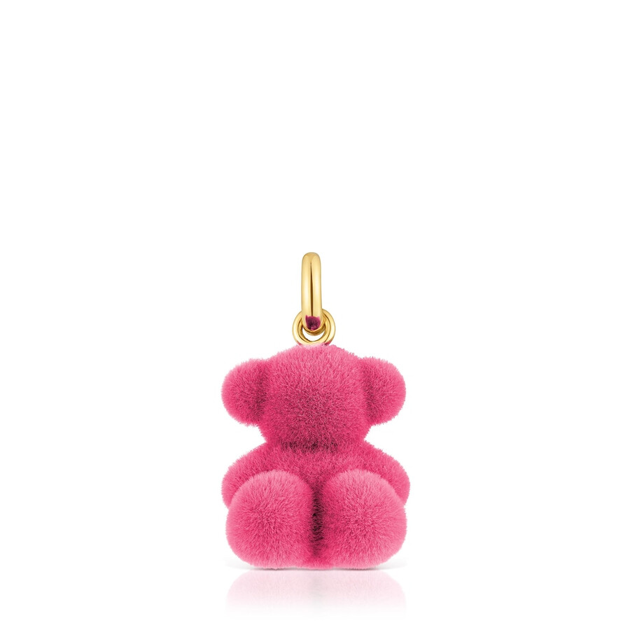 anhänger in form eines rosa samtbären mit 18-karätiger vergoldung auf silber modell bold bear