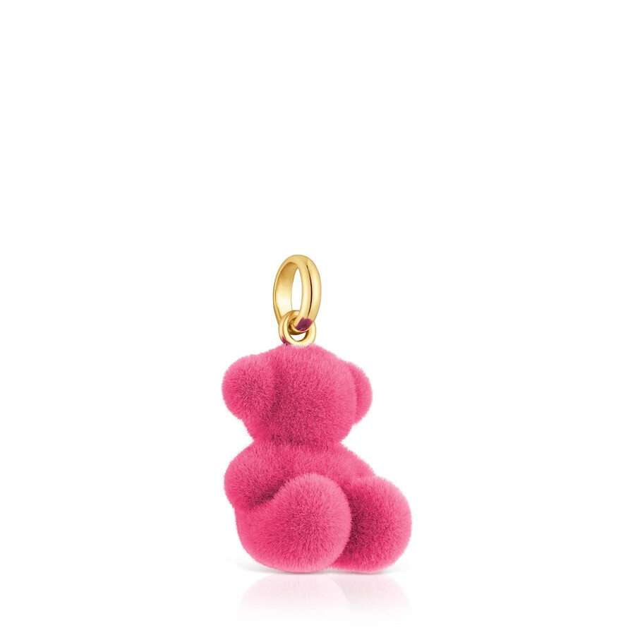 anhänger in form eines rosa samtbären mit 18-karätiger vergoldung auf silber modell bold bear