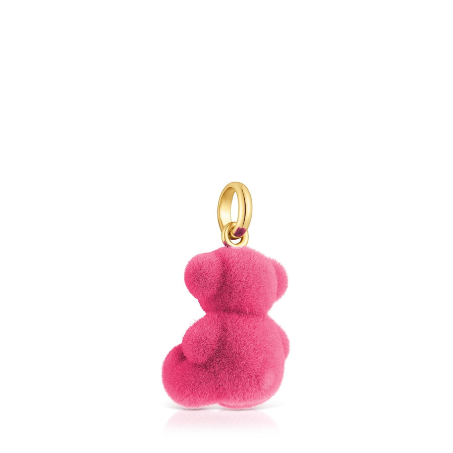 anhänger in form eines rosa samtbären mit 18-karätiger vergoldung auf silber modell bold bear