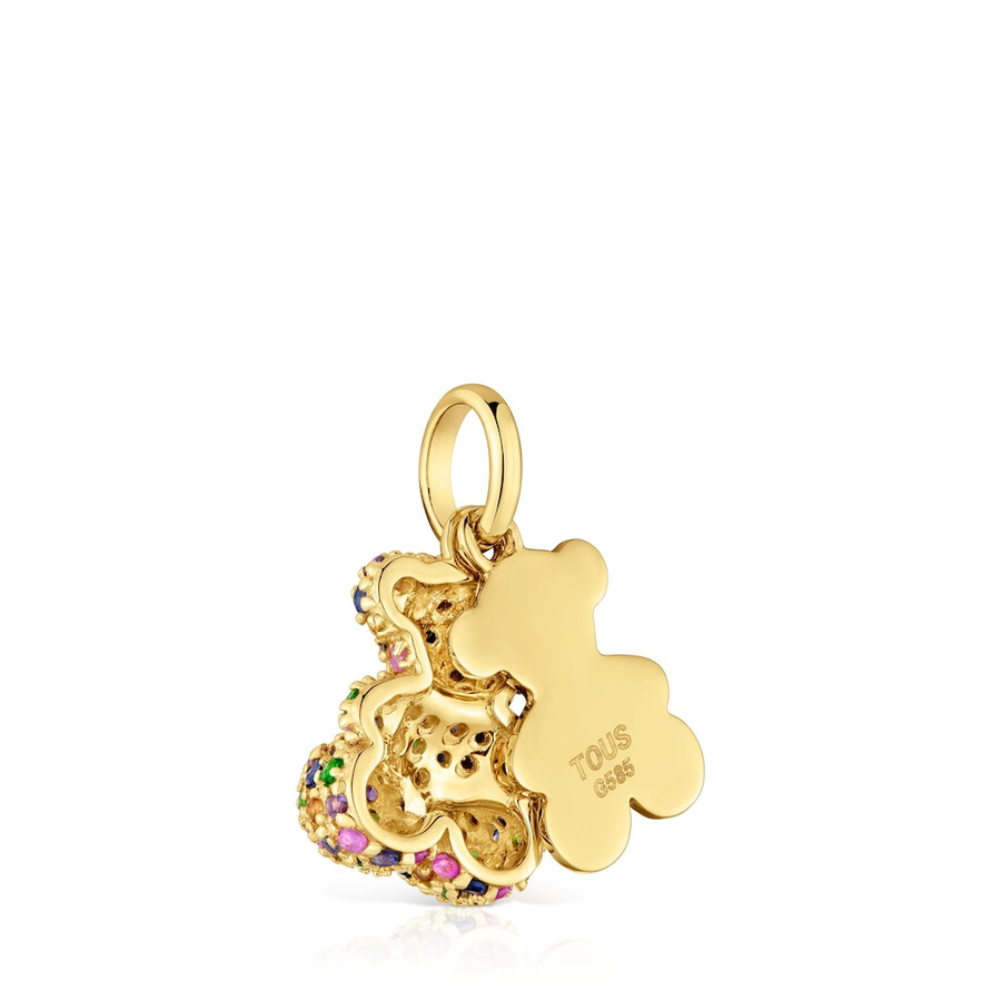 doppelbär-anhänger aus 14-karätigem gold mit edelsteinen modell „bold bear