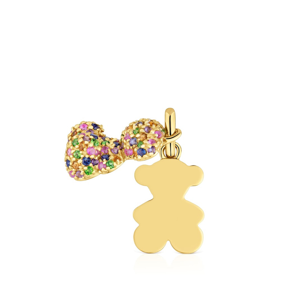 doppelbär-anhänger aus 14-karätigem gold mit edelsteinen modell „bold bear