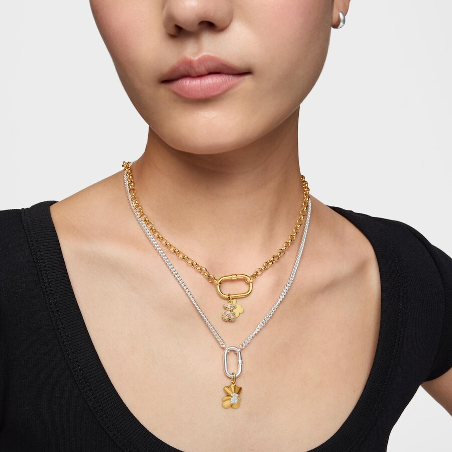 doppelbär-anhänger aus 14-karätigem gold mit edelsteinen modell „bold bear
