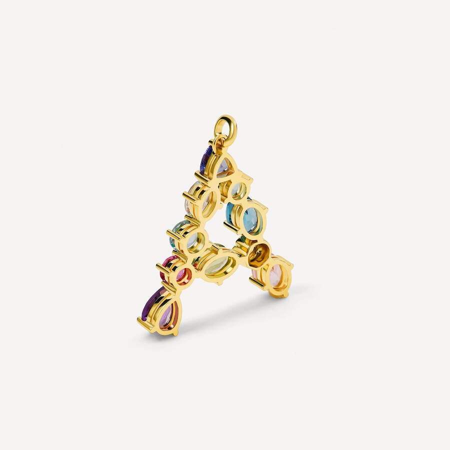 goldener anhänger mit dem buchstaben a und edelsteinen von tous atelier