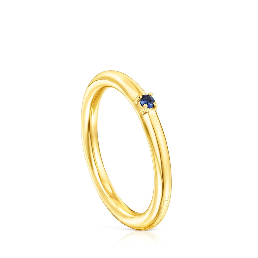 tous ring mix ring aus silber-vermeil und blauem saphir