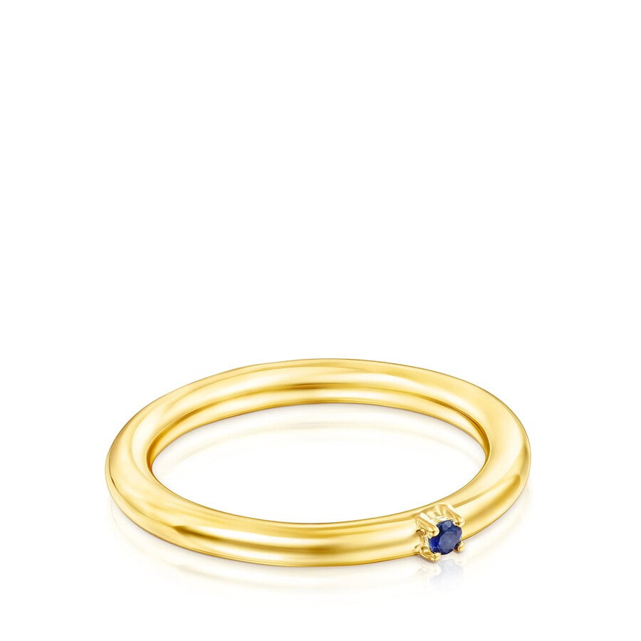 tous ring mix ring aus silber-vermeil und blauem saphir