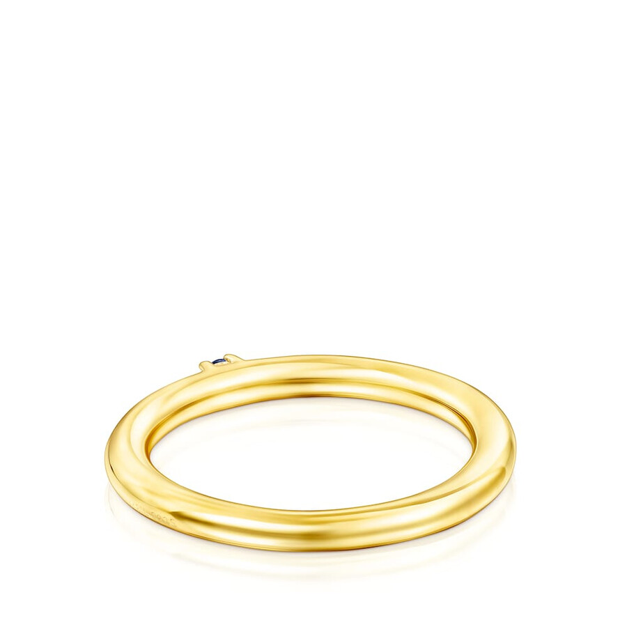 tous ring mix ring aus silber-vermeil und blauem saphir