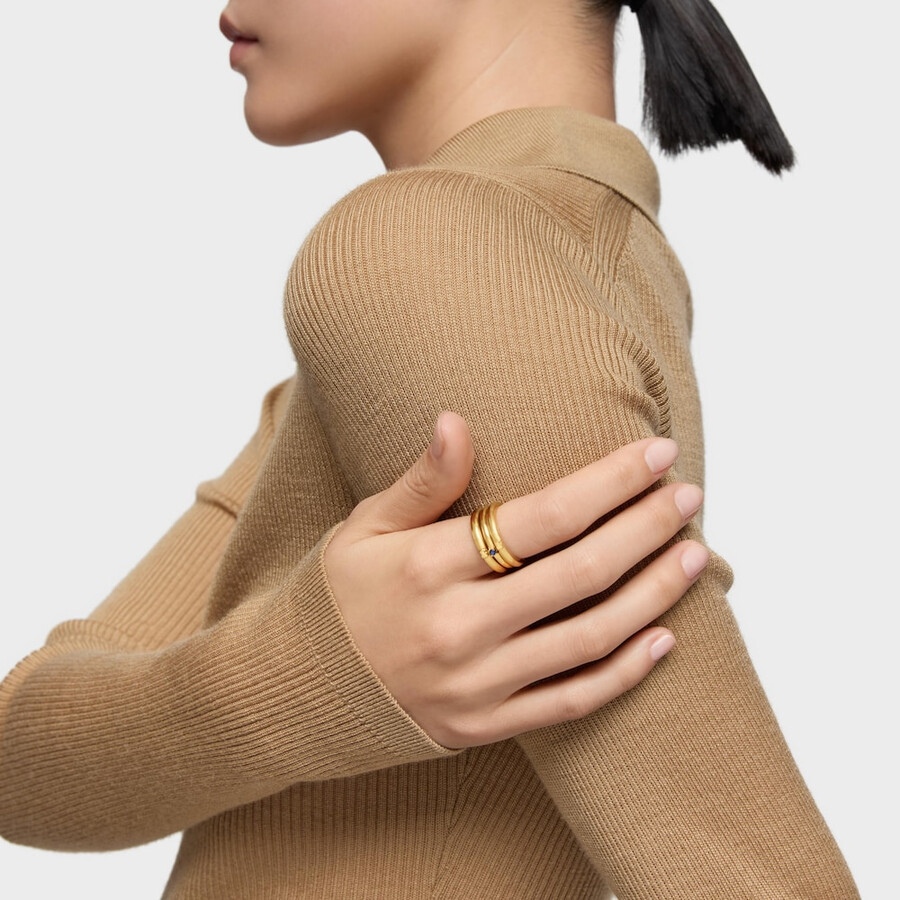 tous ring mix ring aus silber-vermeil und blauem saphir