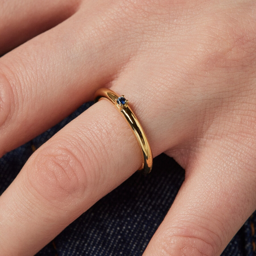 tous ring mix ring aus silber-vermeil und blauem saphir