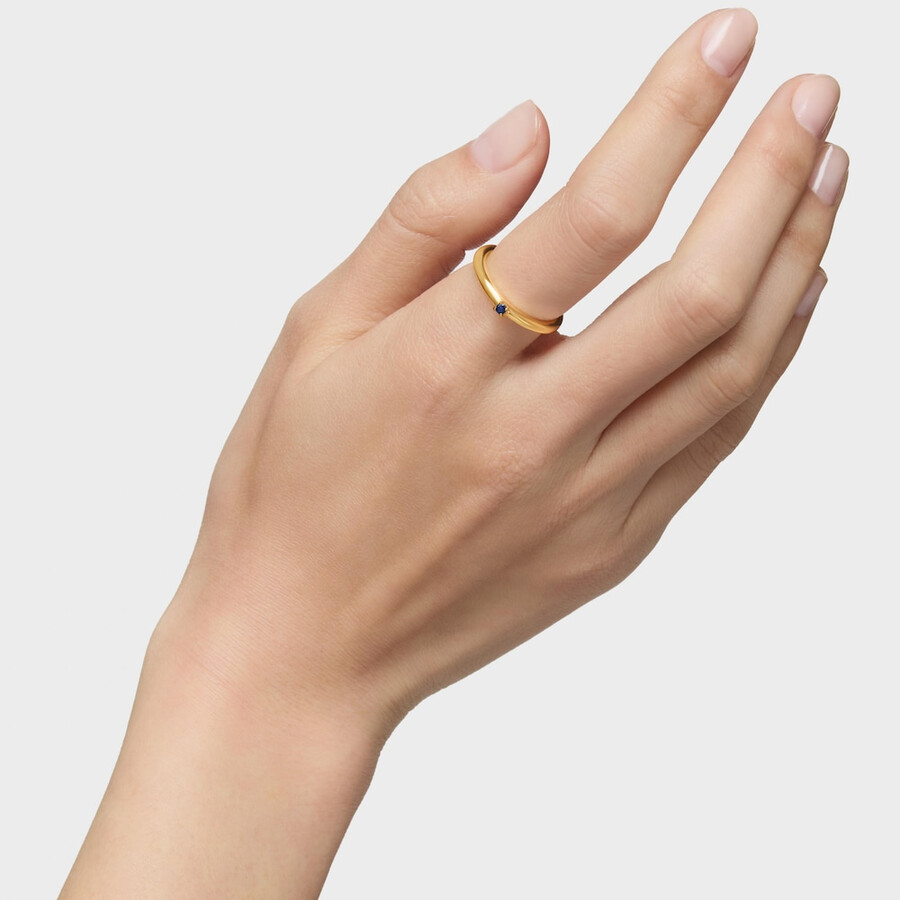 tous ring mix ring aus silber-vermeil und blauem saphir
