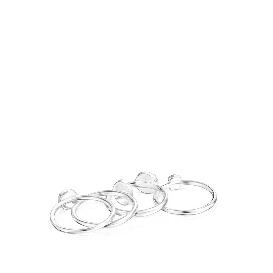 viererpack tous ringe aus silber und edelsteinen in coolen farben