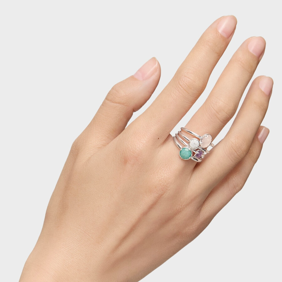 viererpack tous ringe aus silber und edelsteinen in coolen farben