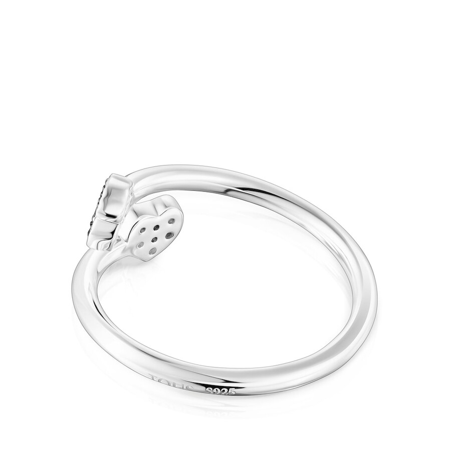 silberner tous new motif ring mit saphir- und amethystmotiven