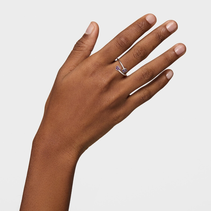 silberner tous new motif ring mit saphir- und amethystmotiven