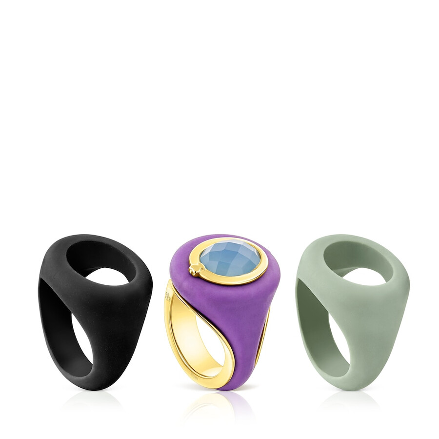 virtueller garten-siegelring aus silberversilbertem silber mit chalcedon-besatz