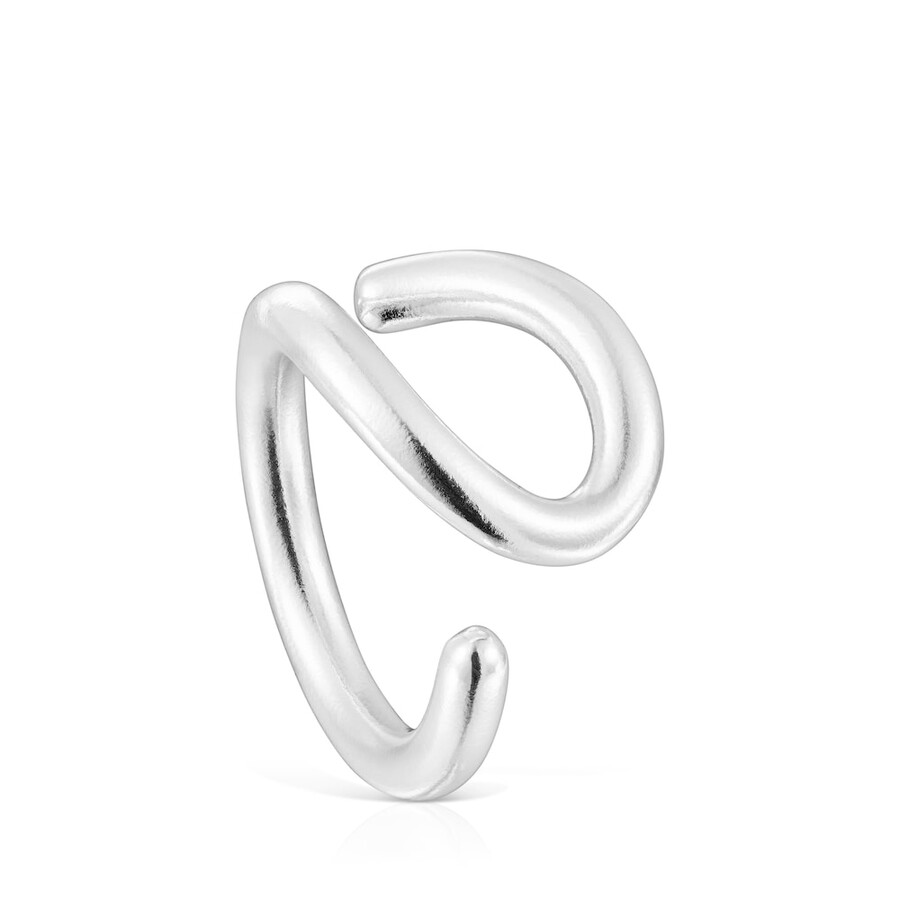 silberner gebogener offener ring