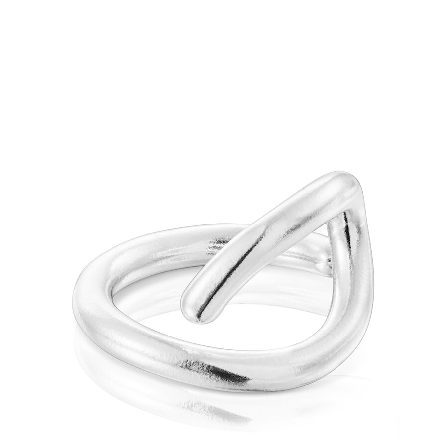 silberner gebogener offener ring